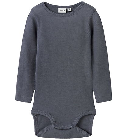 Name It Bodysuit l/s - Wool/Silk - Rib - NbmWossa - Folkstone Gr