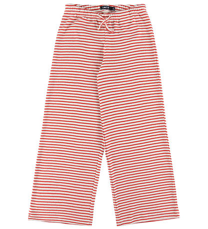 LMTD Trousers - Wide - NlfSeher - Hibiscus/White w. Pointelle