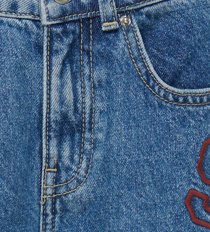 Kids Only Jeans - Wide - KogJuicy - Medium+ Blue Denim/Letters