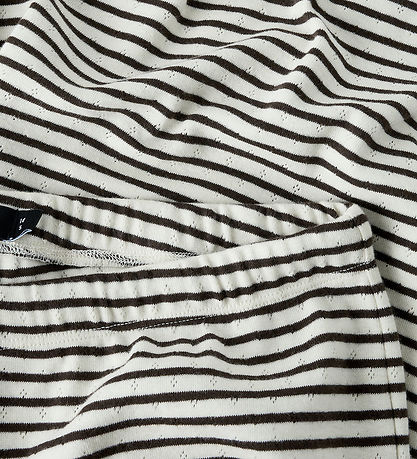 LMTD Trousers - Wide - NlfSeher - Black Coffee/White w. Pointell LMTD Trousers - Wide - NlfSeher - Black Coffee/White w. Pointell