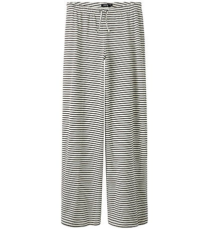 LMTD Trousers - Wide - NlfSeher - Black Coffee/White w. Pointell LMTD Trousers - Wide - NlfSeher - Black Coffee/White w. Pointell
