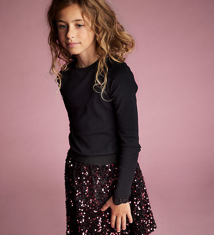 Creamie Bluse - Rib - Modell/Baumwolle - Schwarz