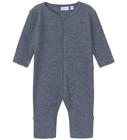 Name It Nightsuit - Wool/Silk - Rib - NbmWossa - Folkstone Grey