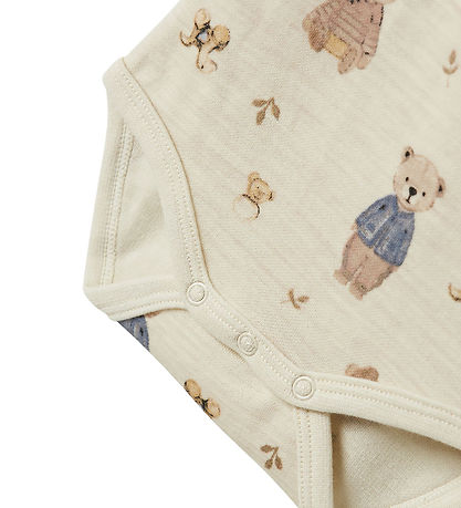 Name It Bodysuit l/s - Wool/Cotton - NbnWup - Peyote Melange/Bea