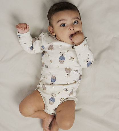 Name It Bodysuit l/s - Wool/Cotton - NbnWup - Peyote Melange/Bea