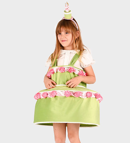 Den Goda Fen Costume - Dress Cake w Diadem - Green