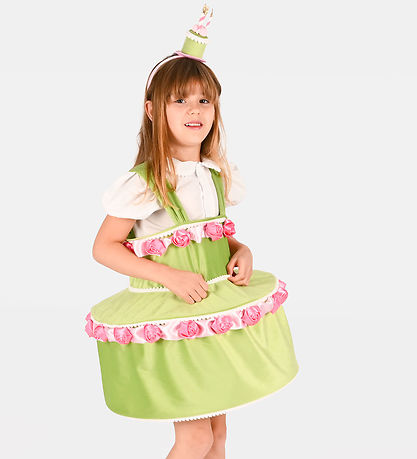 Den Goda Fen Costume - Dress Cake w Diadem - Green