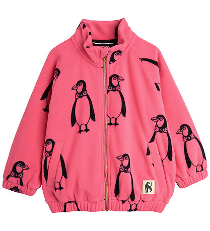 Mini Rodini Flísjakki - Penguin - Bleikt