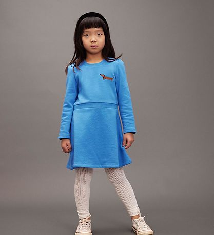 Mini Rodini Klänning - Svett - Dog - Blå