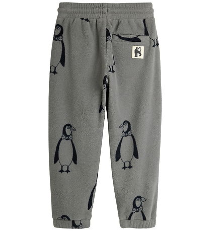 Mini Rodini Fleecehose - Penguin - Grau