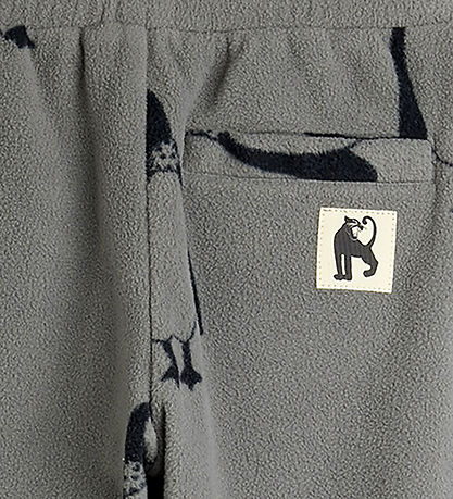 Mini Rodini Fleecehose - Penguin - Grau