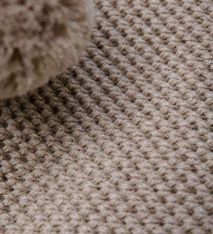 Huttelihut Balaclava - Wool - 2-layer - Camel Melange w. Tassels