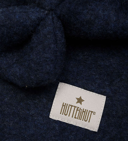 Huttelihut Bivakmuts - Wolvlies - 1-lag - Navy m. Oren Huttelihut Bivakmuts - Wolvlies - 1-lag - Navy m. Oren
