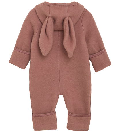 Huttelihut Pramsuit - Wool fleece - Burlwood w. Ears Huttelihut Pramsuit - Wool fleece - Burlwood w. Ears