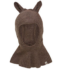 Huttelihut Balaclava - Ull - 1-lag - Brown Melerte m. Ører Huttelihut Balaclava - Ull - 1-lag - Brown Melerte m. Ører