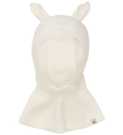 Cagoule Huttelihut - Laine - 1-couche - Off-White av. Oreilles Cagoule Huttelihut - Laine - 1-couche - Off-White av. Oreilles
