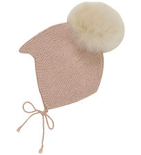 Huttelihut Baby Hat w. Pom-Pom - Alpaca wool - Knitted - Mahogan Huttelihut Baby Hat w. Pom-Pom - Alpaca wool - Knitted - Mahogan