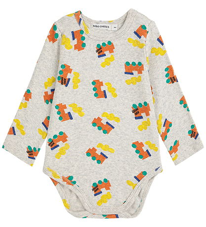 Body m/l Bobo Choses - Choo Choo partout - Light Grey Heather Body m/l Bobo Choses - Choo Choo partout - Light Grey Heather