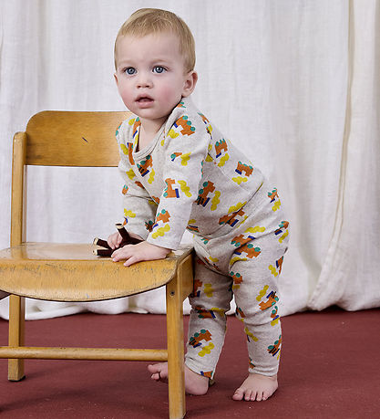 Bobo Choses Leggings - Tschu-Tschu überall - Light Grey Heather