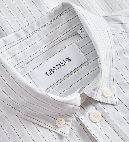 Les Deux Shirt - Kent Print Stripe - Xenon Blue