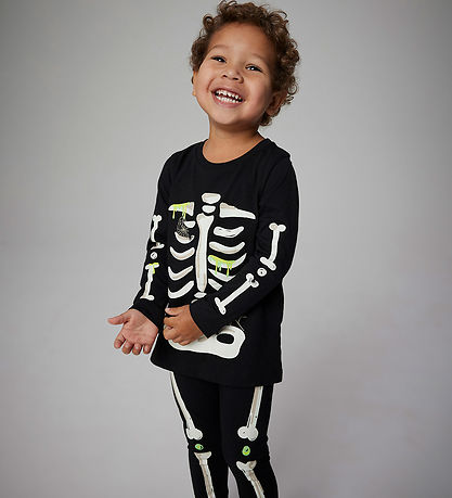 Name It Pyjama Set - 2 Parts - Glow - NmnOwen - Black/Lemonade