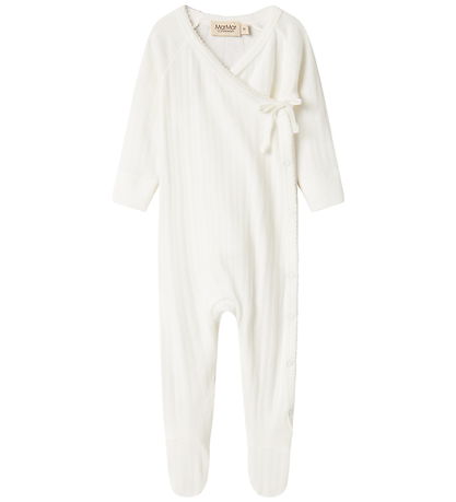 MarMar Jumpsuit w. Feet - Rubetta - Rib - Gentle White MarMar Jumpsuit w. Feet - Rubetta - Rib - Gentle White