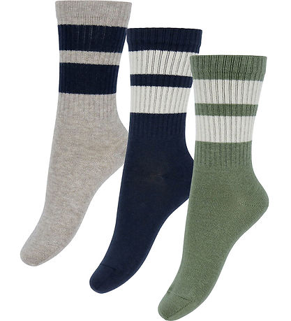 MP Socks - Rib - 3-Pack - Anchor - Light Brown Melange