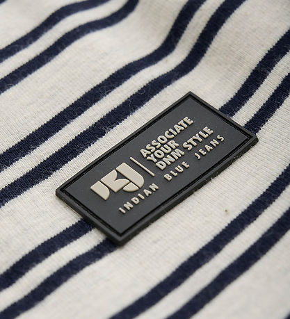 Indian Blue Jeans T-Shirt - Hellgrau-Meliert m. Streifen