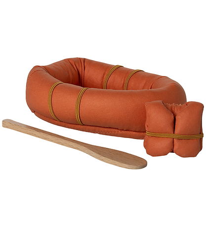Maileg Inflatable Boat w. Accessories - Mouse - Orange