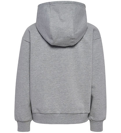Hummel Cardigan - HmlJR Loose Zip - Grey Melange w. Logo Hummel Cardigan - HmlJR Loose Zip - Grey Melange w. Logo