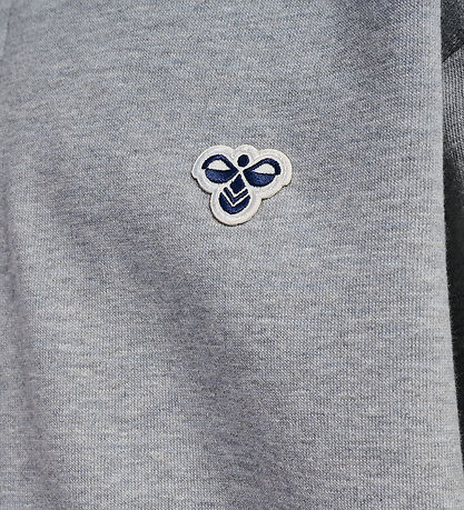 Hummel Cardigan - HmlJR Loose Zip - Grey Melange w. Logo