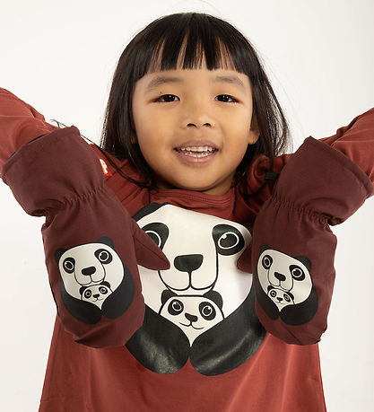 DYR-Cph Fäustlinge m. Fleece - DYRPaw - Brick m. Panda Mom