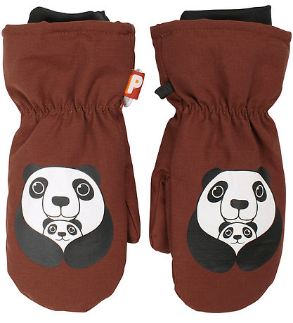 DYR-Cph Mittens w. Fleece - DYRPaw - Brick w. Panda Mom DYR-Cph Mittens w. Fleece - DYRPaw - Brick w. Panda Mom