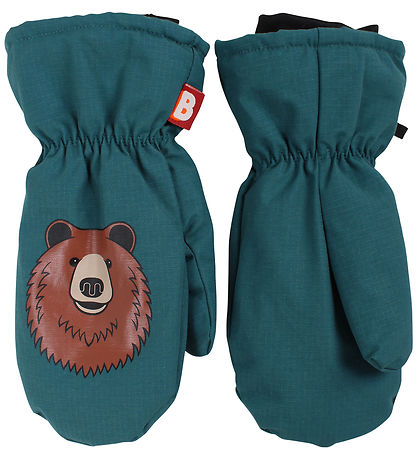 DYR-Cph Fäustlinge m. Fleece - DYRPaw - DK Slate m. Braunbär