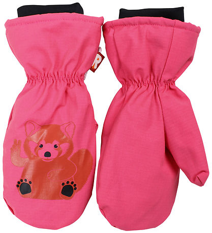 DYR-Cph Mittens w. Fleece - DYRPaw - Spicy Pink Red Peace Panda