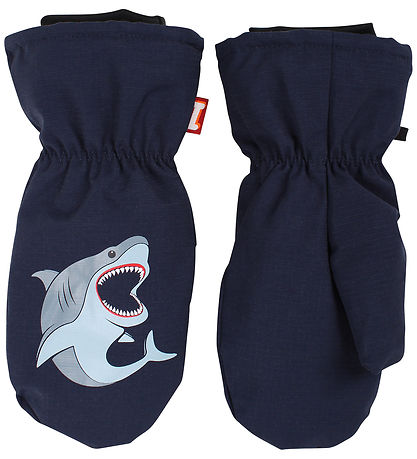 DYR-Cph Fäustlinge m. Fleece - DYRPaw - Navy m. Weißer Hai