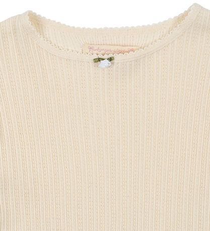 Konges Sløjd Blouse - Rib - Papin - Antique White m. Pointelle Konges Sløjd Blouse - Rib - Papin - Antique White m. Pointelle