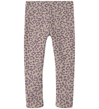 Name It Leggings m. Fleece - NmfDavina - Summer Zand/Leo Name It Leggings m. Fleece - NmfDavina - Summer Zand/Leo