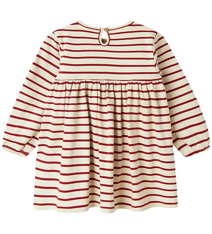 Lil' Atelier Kleid - NmfLima - Turteltaube/Rot Dahlia