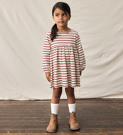 Lil' Atelier Kleid - NmfLima - Turteltaube/Rot Dahlia
