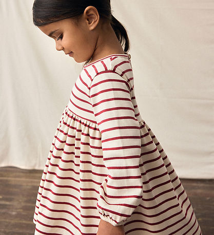 Lil' Atelier Kleid - NmfLima - Turteltaube/Rot Dahlia