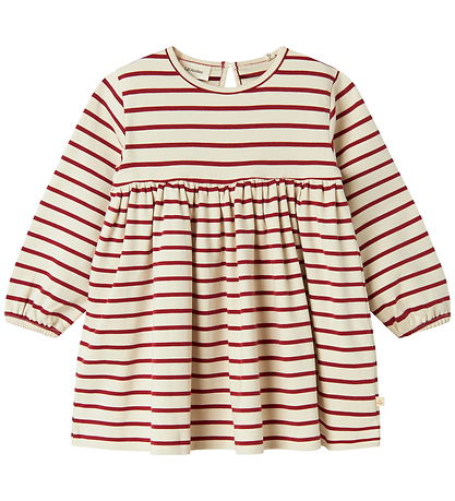 Lil' Atelier Kleid - NmfLima - Turteltaube/Rot Dahlia
