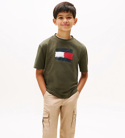 T-Shirt Tommy Hilfiger - Archives des drapeaux - Étain Green T-Shirt Tommy Hilfiger - Archives des drapeaux - Étain Green