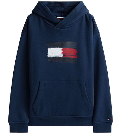 Tommy Hilfiger Hoodie - Flag - Dark Night Navy Tommy Hilfiger Hoodie - Flag - Dark Night Navy