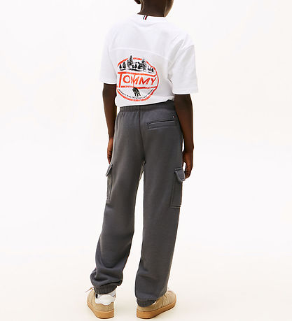 Tommy Hilfiger Sweatpants - Cargo - Washed Black w. Orange