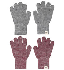 MP Gloves - Wool - Comfy - 2-Pack - Mix Light Grey Melange/Grape MP Gloves - Wool - Comfy - 2-Pack - Mix Light Grey Melange/Grape