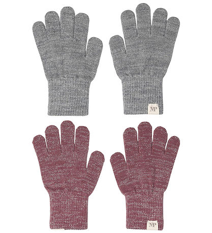 MP Gloves - Wool - Comfy - 2-Pack - Mix Light Grey Melange/Grape