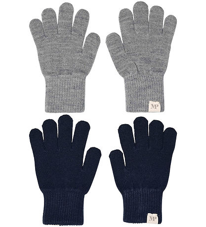 MP Gloves - Wool - Comfy - 2-Pack - Mix Light Grey Melange/Peaco MP Gloves - Wool - Comfy - 2-Pack - Mix Light Grey Melange/Peaco