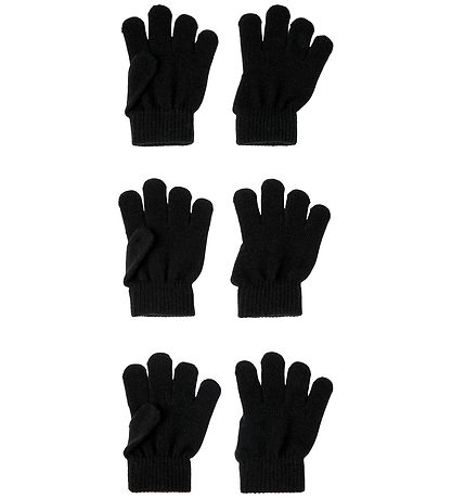 Name It Gloves - Knitted - 3-Pack - NknMagic - Black