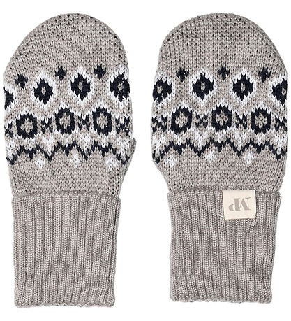 MP Mittens - Wool - Tórshavn - Light Brown Melange w. Pattern